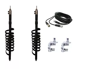 DUAL BLACK VIPER CB,HAM RADIO ANTENNAS,12 FT DUAL COAX,2 RV1 BRACKETS & STUDS - Picture 1 of 1