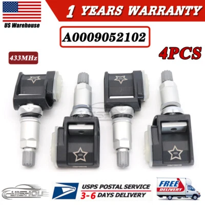 Sensor de presión de neumáticos TPMS 4 piezas A0009052102 para Mercedes-Benz E300 E400 E63 GT63 Foto 1 de 4