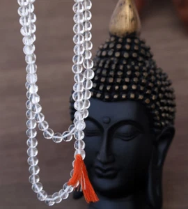 Original Crystal Sphatik Mala  For Man And Woman 108 Transparent Beads - Picture 1 of 4