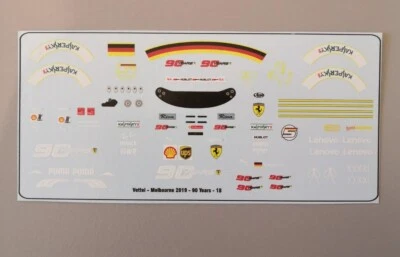 2nd-hand! Ferrari SF90 Sebastian Vettel " 90years - Figure Decals " 2019 1/18 - Bild 1 von 2