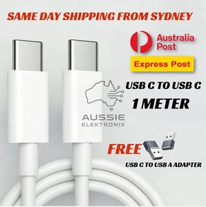 USB C Male to USB C Type C iPhone Charger Cable Fast Data Samsung Charging Cable - Picture 1 of 7