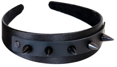 Конус шип кожи обруч для волос косплей готики панк эмо гранж металл альтернативный клуб - Изображение 1 из 3