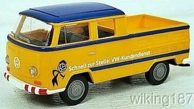 WIKING NEW HO 1/87 Scale VW T2 Crew Cab Bus Yellow & Blue Marked For VW Service - Image 1 of 4