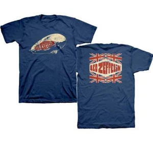 Led Zeppelin Union Jack T-Shirt M, L, XL, 2XL Navy - Bild 1 von 1