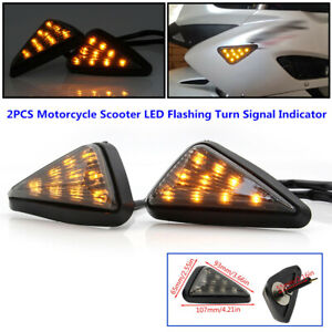 2PCS Motorcycle Scooter Bikes LED Flashing Turn Signal Indicator DRL Taillights