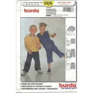Burda 9936 Childrens Sweatsuits, Jacket, Joggers, Vest Pattern Size 2 3 4 5 6 UC - Picture 1 of 6