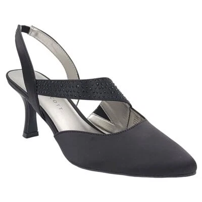 Karen Scott Mujer Galindee Tacones Asimétricos con Cordones Talla US 9.5M Negro Satinado Foto 1 de 4