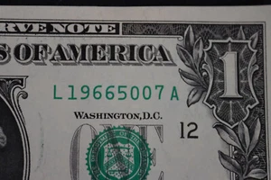 ONE DOLLAR FANCY BIRTHDAY/ANNIVERSARY NOTE MAY 7, 1966 UNC SN # L 19665007 A - Picture 1 of 3