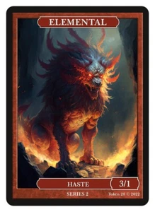 Elemental 3/1 Haste Red Token Givememana Tokens Series 2 Magic the Gathering MTG - Picture 1 of 2