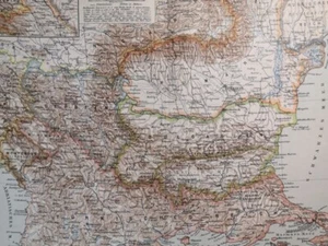 1897 ROMANIA BULGARIA Vintage MAP Serbia Montenegro ORIG. 11.5 x 9.5 Color C18 - Picture 1 of 3
