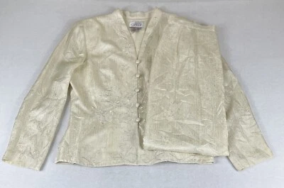 Винтажный Adrianna Papell шампанского с подкладкой шелк официальный вечер макси юбка костюм размер 12 - Изображение 1 из 4