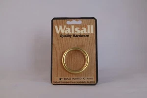Walsall Horse Saddle Tack Hardware 1 3/4" Brass Plated Ring PKG of 2 NOS - Picture 1 of 1