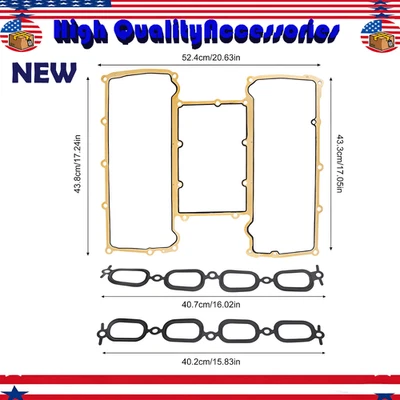 Set of 3 Intake Manifold Gaskets For 2010-2018 LAND ROVER Range Rover Sport Foto 1 de 4