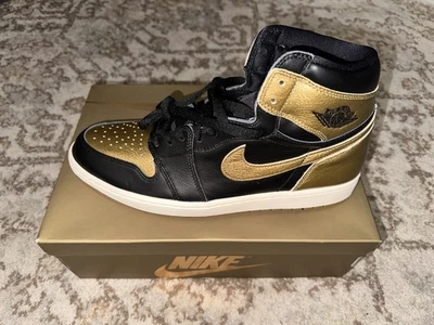 Air Jordan 1 ретро высоты OG DZ5485 071 черный/металлический золотой паруса размер 13 - Изображение 1 из 4