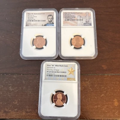 2019-W COMPLETE WEST POINT LINCOLN CENT  NGC PF69, RPF69, MS69  3- coin set FDOI - Image 1 of 4