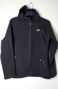 CB Sports Women’s Jacket size M fitted w hood lined softshell or smooth black - Picture 1 of 12