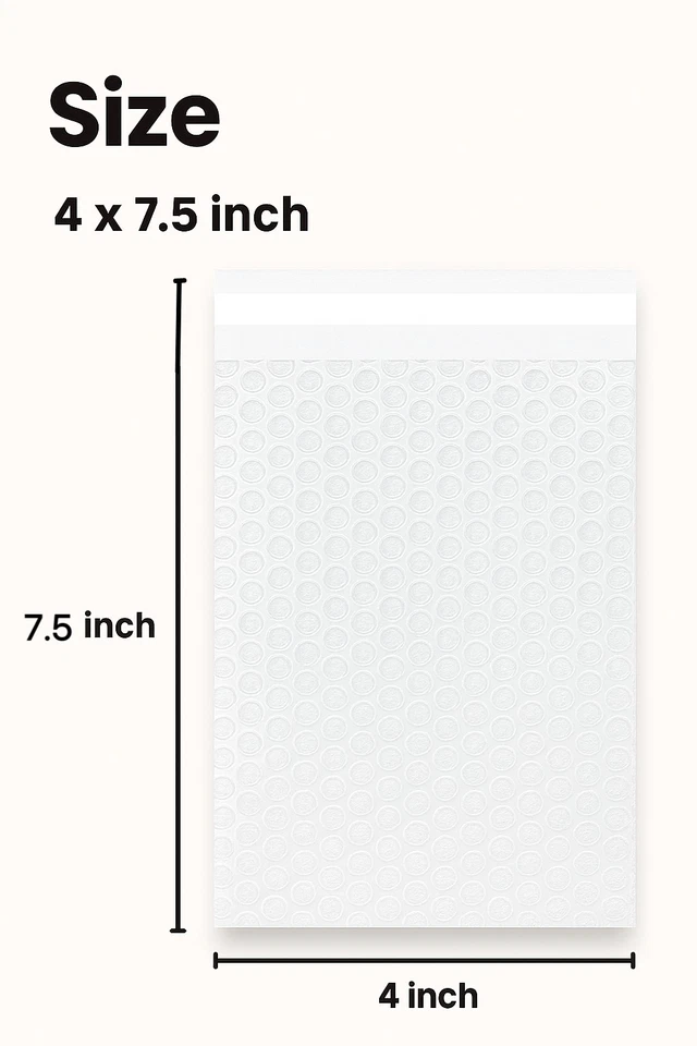 1100 PCS 4x7.5" Clear Bubble Mailers – Self Seal Packing Bags - Image 1 of 4