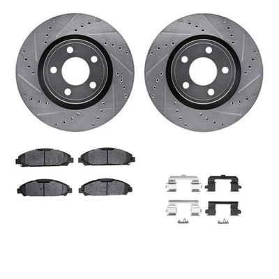 For Ford Mustang 15-20 Brake Kit eLINE Series Drilled & Slotted Front Brake Kit - Imagem 1 de 4