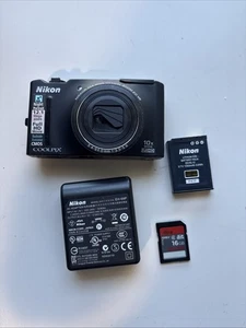 Nikon Coolpix S8100 nero f 3,5-5,6 fotocamera digitale zoom ottico 10x ampio leggere - Foto 1 di 7