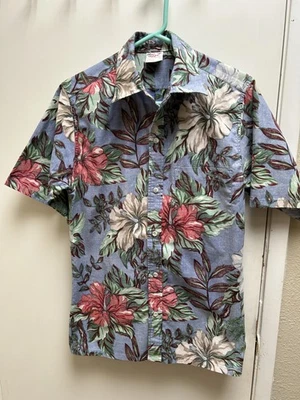Camisa Go Barefoot Hawaiian Aloha Estampado Reverso Para Hombre Talla M Foto 1 de 4