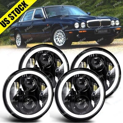 4PCS 5.75" 5-3/4 inch Round LED Headlights High Low Beam For Jaguar XJ XJR XJ8 - Image 1 of 4