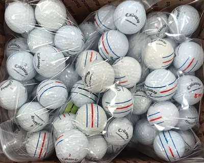 •90 AAAA Casi Como Nuevo Callaway Track/Stripe Cromo Suave Serie ¡Excelentes Pelotas de Golf 4A! Foto 1 de 4