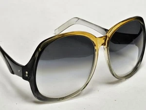 Black Mustard Brown Disco Gippy Rounded Truw Vintage Roc Sunglasses - Picture 1 of 5
