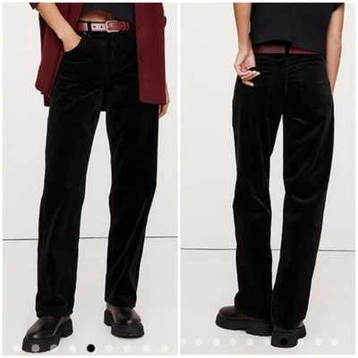 Banana Republic The Slouchy Straight Corduroy Pant Black 27 - Image 1 of 4