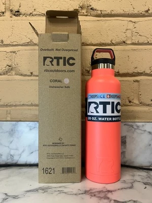 Botella de agua RTIC 20 oz, | CORAL | TOTALMENTE NUEVA Foto 1 de 2