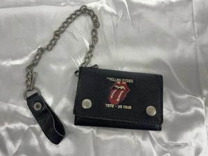 Rolling Stones 1972 U.S. Tour schwarze Geldbörse Zunge Grafik mit Kette KOSTENLOSER VERSAND - Bild 1 von 9