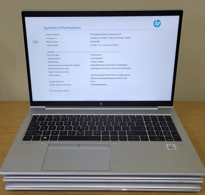 (Lot of 3)HP EliteBook 850 G7 i5-10210U 1.60GHz 16GB W/Battery  No OS/SSD/HDD - Image 1 of 4