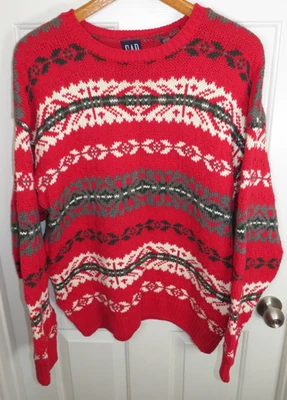 Suéter GAP De Colección Años 90 Para Hombres M/L Pesado Nórdico Isla Feria Celta Esquí Pescador Grueso Foto 1 de 4