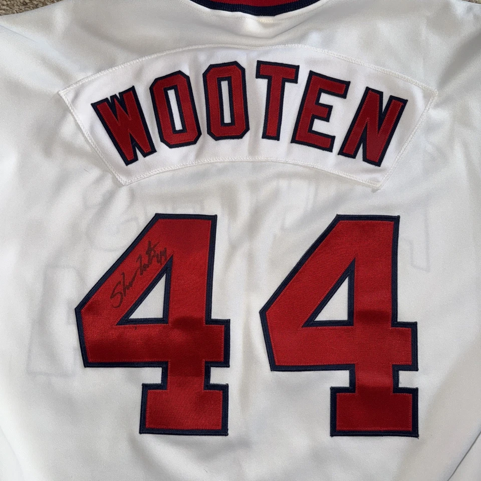 Anaheim Angels Game Used signed Wooten number 44 jersey authenticated - Image 1 of 4
