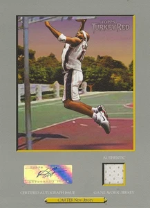 2006 Vince Carter Topps Türkei rot GAME WORN JERSEY AUTOGRAMM PANEL #8/10 JUMBO - Bild 1 von 2
