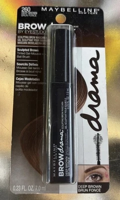 Maybelline Brow Drama Sculpting Eyebrow Mascara, 260 Deep Brown. New - Image 1 of 4