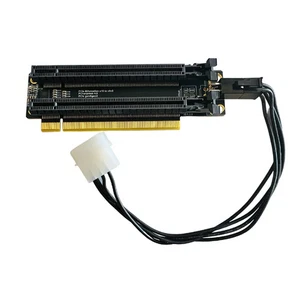 PCI-E 4.0 x16 1 to 2 Expansion Card Gen4 Split Card PCIe-Bifurcation 16X to x8x8 - Picture 1 of 27