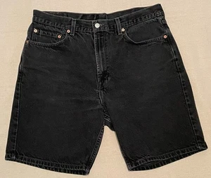 Pantaloncini jeans vintage Levis 505 denim nero uomo 36 pantaloncini vestibilità regolare papà Y2K - Foto 1 di 17