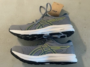 NWT Asics Gel Contend 8 Men's Athletic Running Shoes Grey/Yellow Sz 7 Xtra Wide - Picture 1 of 11