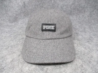 ROSA Victoria's Secret Sombrero Gorra Correa Trasera Gris Mezcla Lana Parche Mujer Talla Única Foto 1 de 4