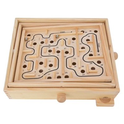 Erwachsene Kind Holz Pädagogisches Labyrinth Gehirn Training Brettspiel - Bild 1 von 4