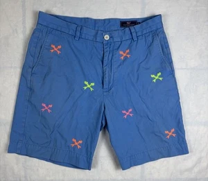Pantalones Cortos Vineyard Vines Breaker Pez Esqueleto Huesos Cruzados Algodón Para Hombres 34 Azul - Imagen 1 de 4
