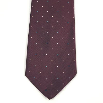 Robert Talbott Men's Tie Woven Burgundy Dots Necktie Tie 58" x 3.25" Vintage  - Image 1 of 4
