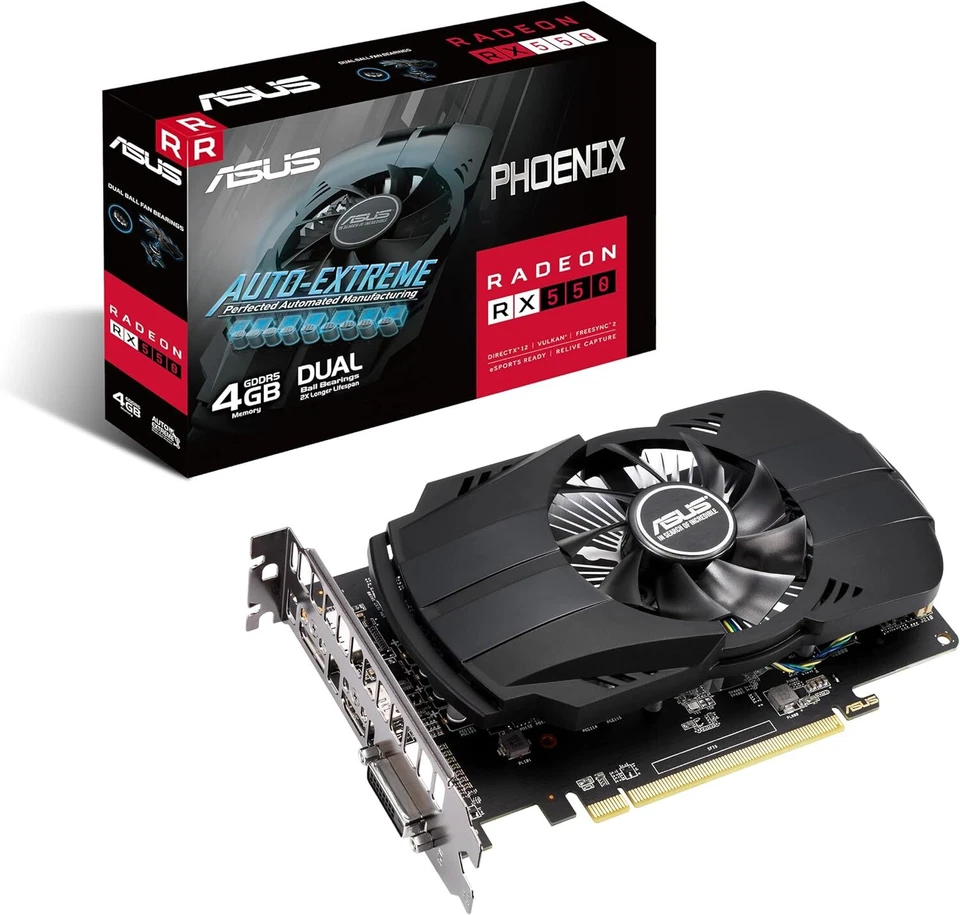 ASUS AMD Radeon RX 550 4G Single Fan Video Card PH-RX550-4G-EVO black - Image 1 of 4