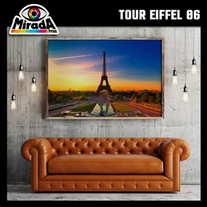 POSTER TORRE TOUR EIFFEL PARIGI FRANCIA CAPITALE VIAGGIO VACANZA TRAMONTO ROSSO - Imagen 1 de 4