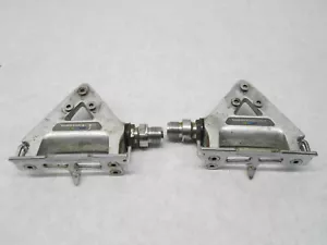 SHIMANO 600 PD-6400 TRI-COLOR ROAD PLATFORM PEDALS Christophe straps No toe Clip - Picture 1 of 9