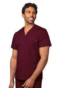 Adar Men Women Medical Nursing Workwear Uniform 1 Pocket V-Neck Scrub Top - Picture 1 of 98