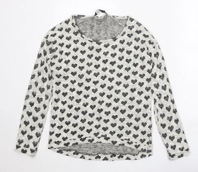 Dorothy Perkins Womens Grey Round Neck Cotton Blend Jumper Size 12 - Image 1 of 4