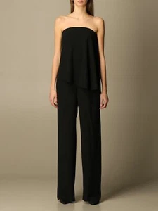 Mono Emporio Armani Negro Cady Sin Tirantes Talla 44 EE. UU. Talla 8 Original $1195 - Imagen 1 de 3
