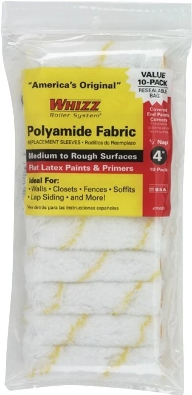 NEW Whizz 25001F Polyamide Fabric  Paint Roller Covers  1/2 in. L x 4 in. W - Image 1 of 1