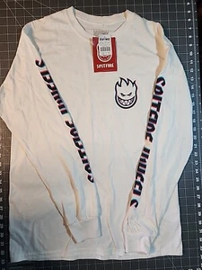 Spitfire Wheels T-Shirt Mens M Long Sleeve Crew Neck Graphic White - Picture 1 of 9